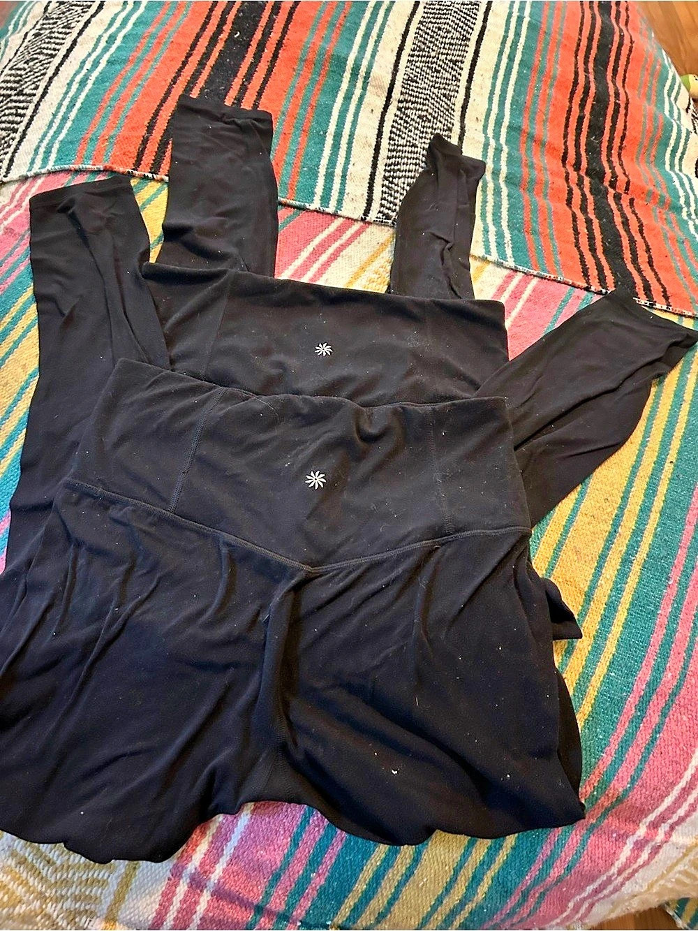 Athleta Ultra High Rise Elation Tight Black Medium 7/8th no holes 2 pack.